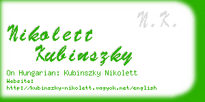 nikolett kubinszky business card